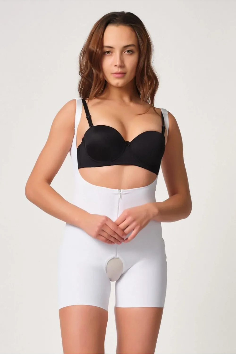 ieg™ BEYAZ MI  2834 Göğsü Açık Ferumalı Tül Popo Boy Lazer Korse