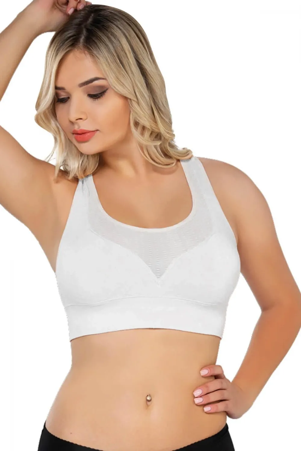 ieg™ BEYAZ MI  4027 Seamless Tül Pedli Toparlayıcı Büstiyer