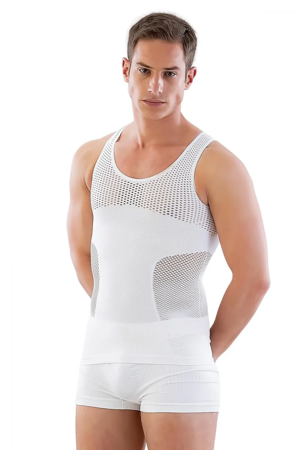 ieg™ BEYAZ MI  E1006 Fileli Erkek Korse Atlet