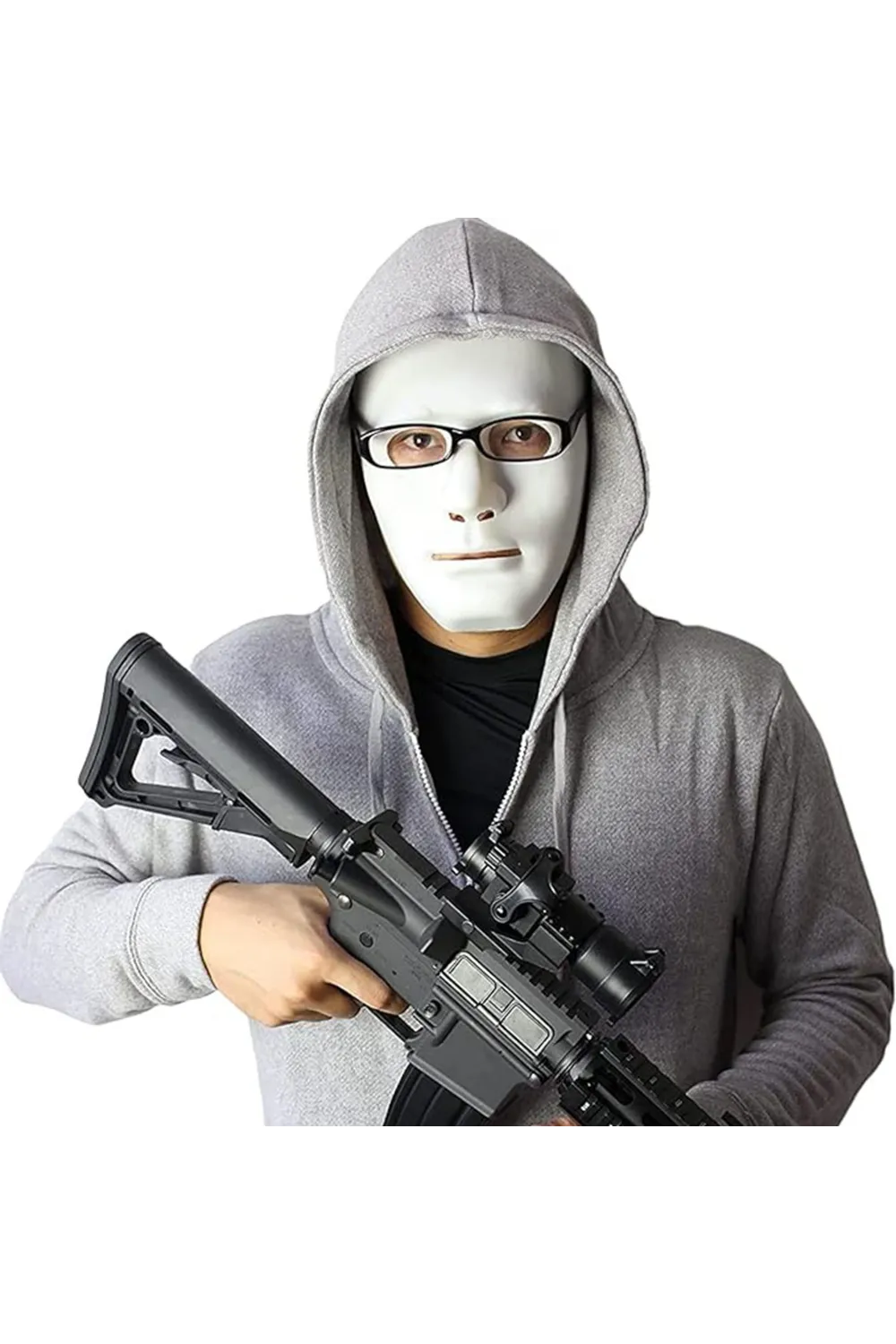 Beyaz Renk Hip Hop Anonim Jabbawockeez Dans Maskesi 18x19 cm