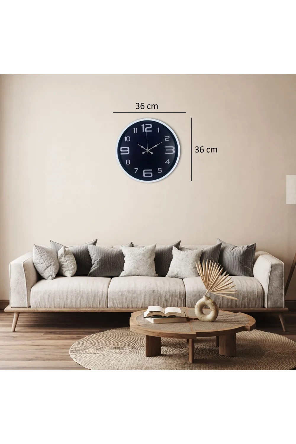 Beyaz Şık 36 Cm Duvar Saati