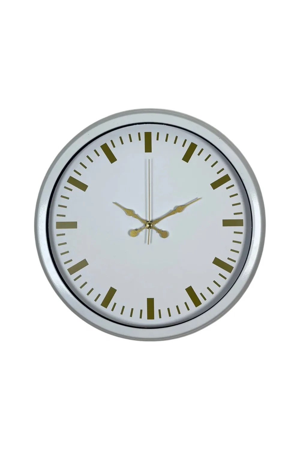 Beyaz Zarafet 40 Cm Metal Duvar Saati