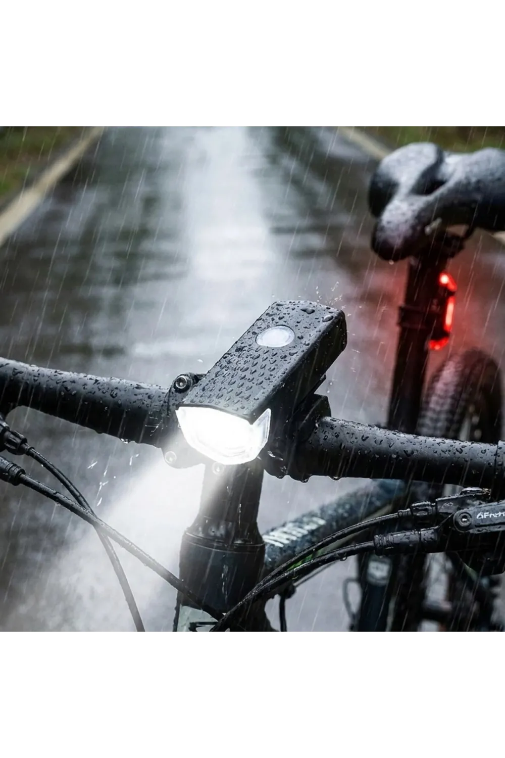 Bisiklet Işık Seti – USB Şarjlı LED Ön Far + Arka Stop Lambası, Su Geçirmez Bisiklet Aydınlatma Seti