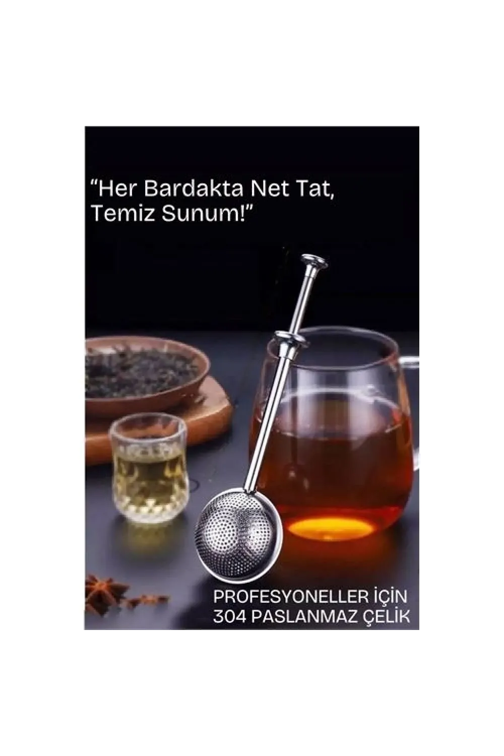 Bitki Çayı Süzgeci –Çay Demleme Aparatı  Profesyonel 304 Paslanmaz Çelik 722198