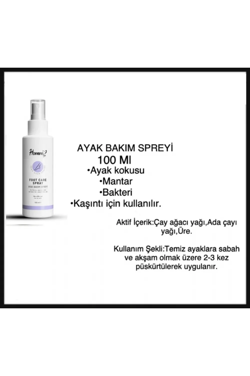 Bitkisel Ayak Koku Giderici Bakım Spreyi