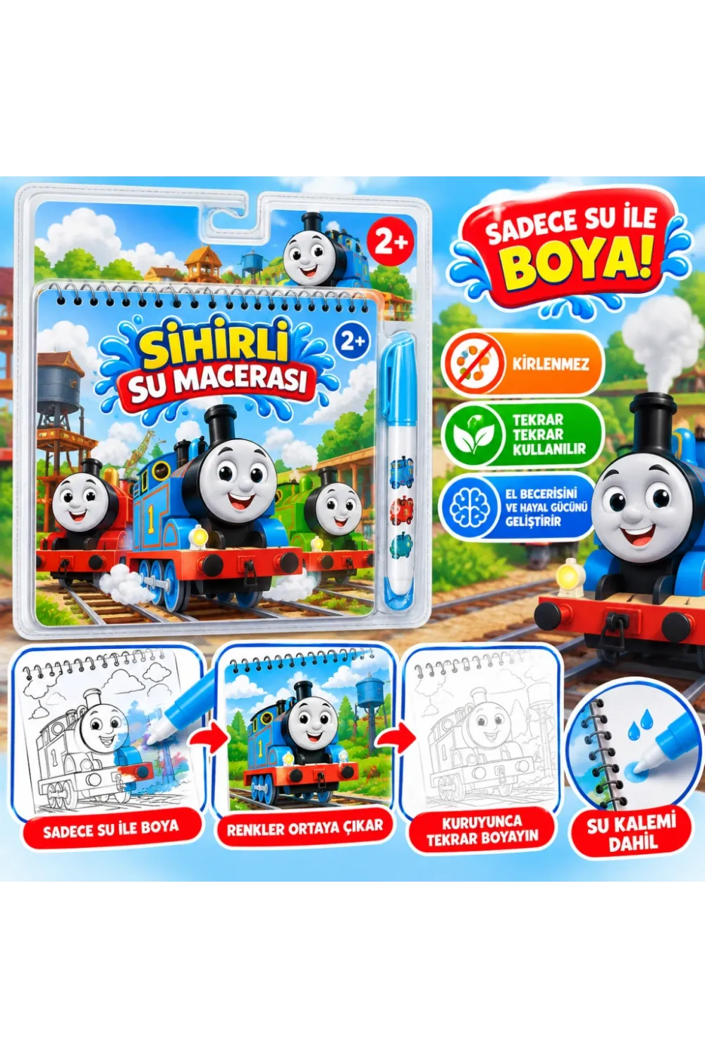 BK0014 Sihirli Boyama Kitabı Thomas