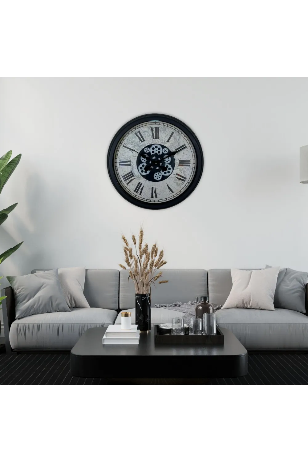Black Atlas Series 60 Cm Çarklı Duvar Saati