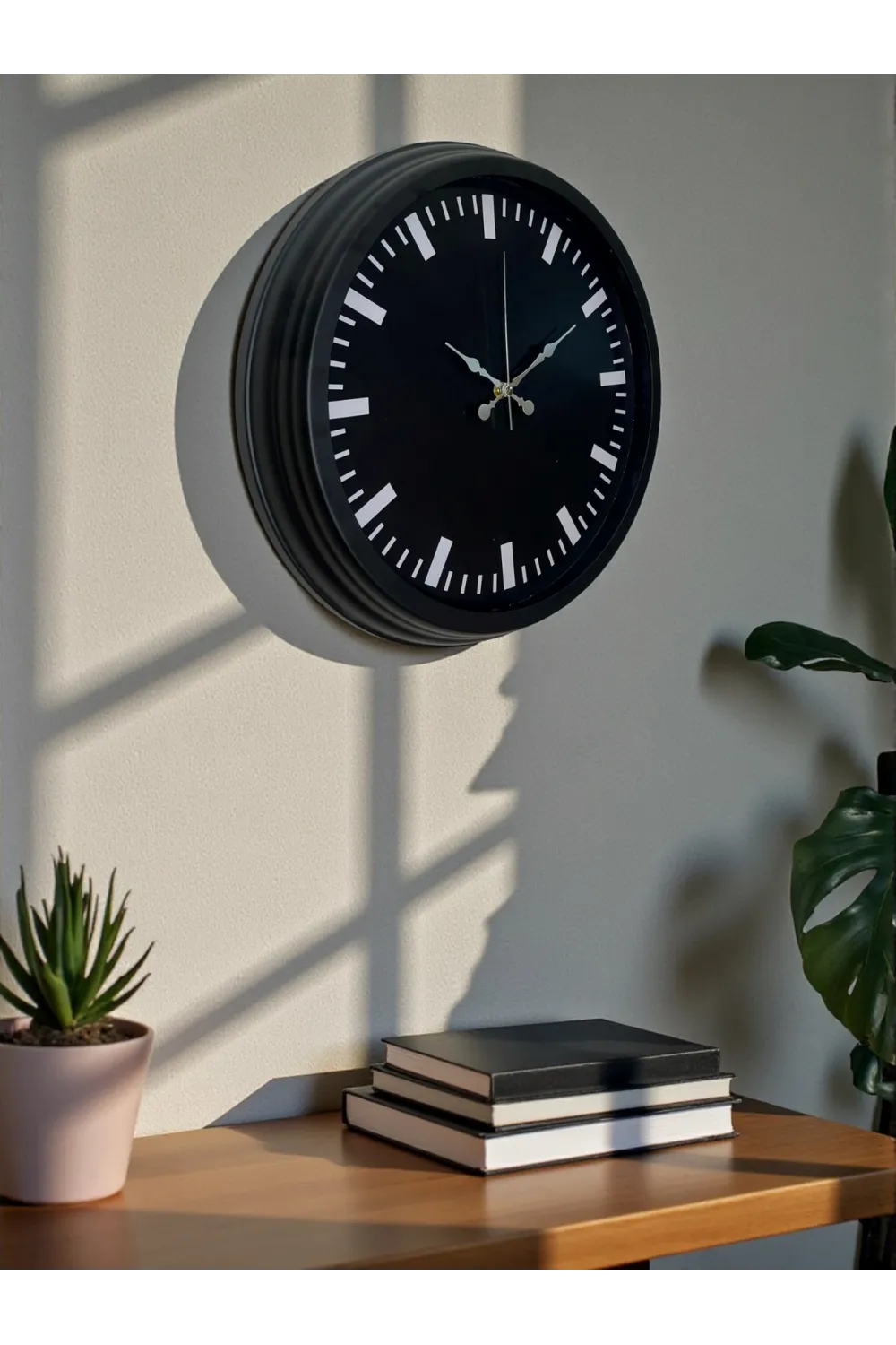 Black Baseline 40 Cm Metal Duvar Saati