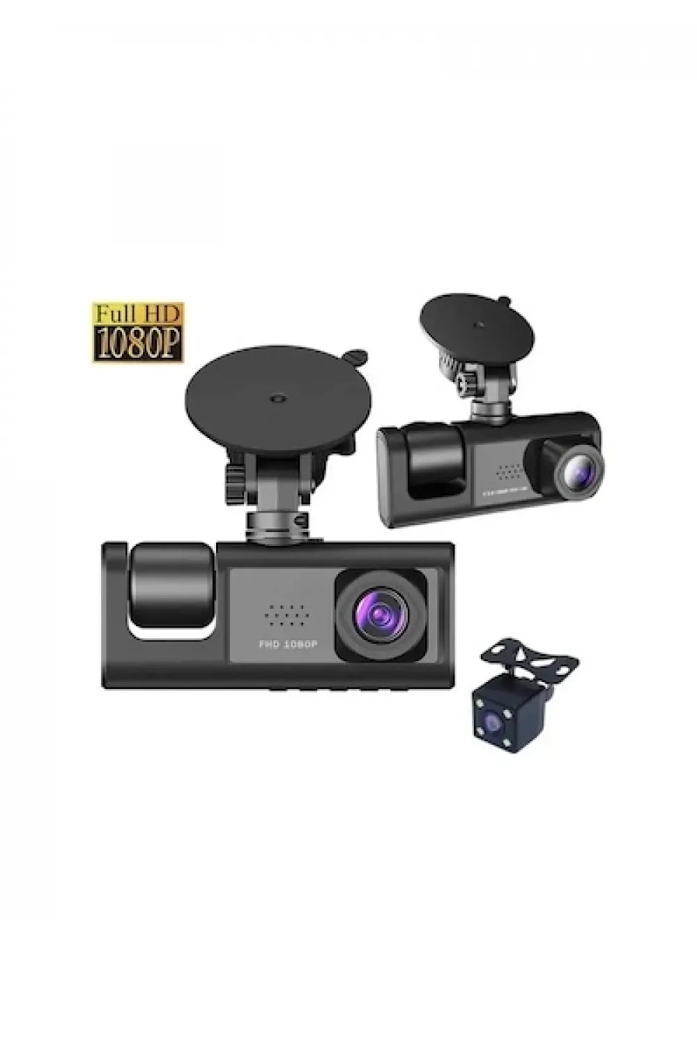 Black Box Traffic Recorder 3 Kameralı Araç Kamerası Geri Görüş Destekli Gece Görüşlü