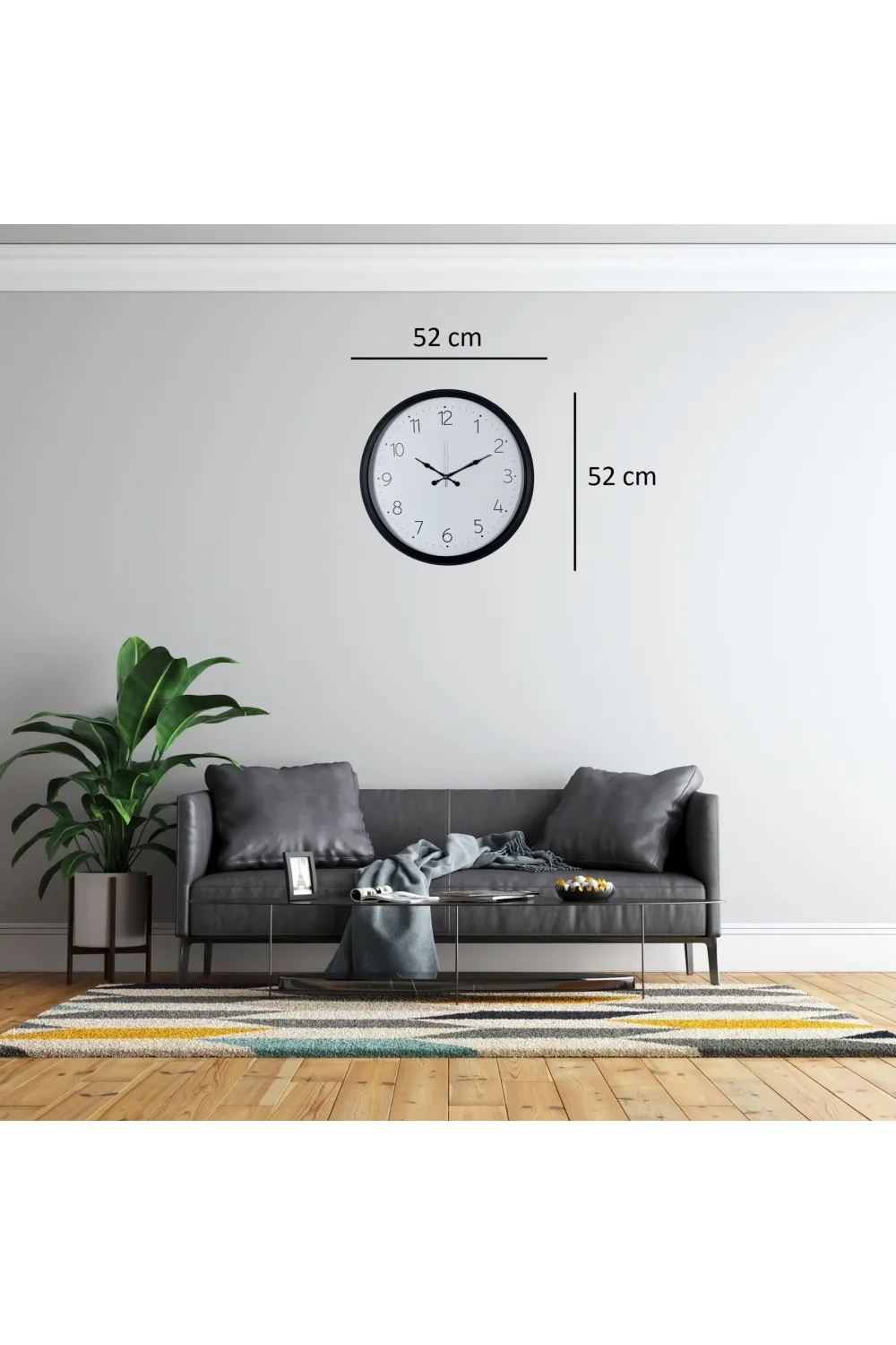 Black Harmoney 52 x 52 Cm Duvar Saati