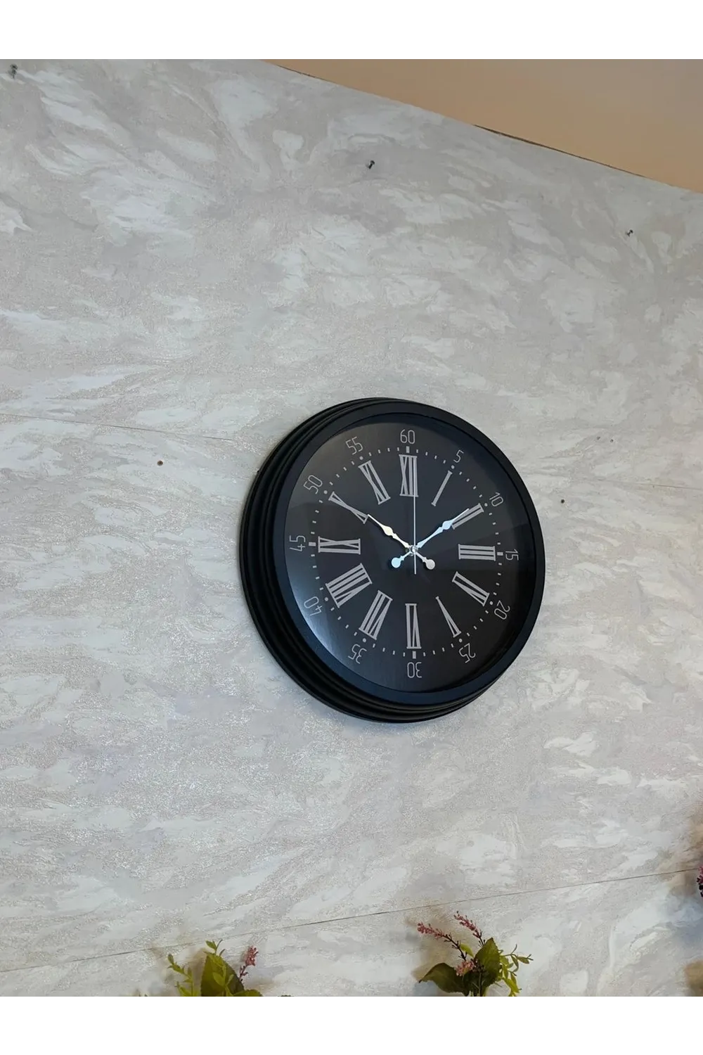 Black Noble 40 Cm Metal Modern Duvar Saati