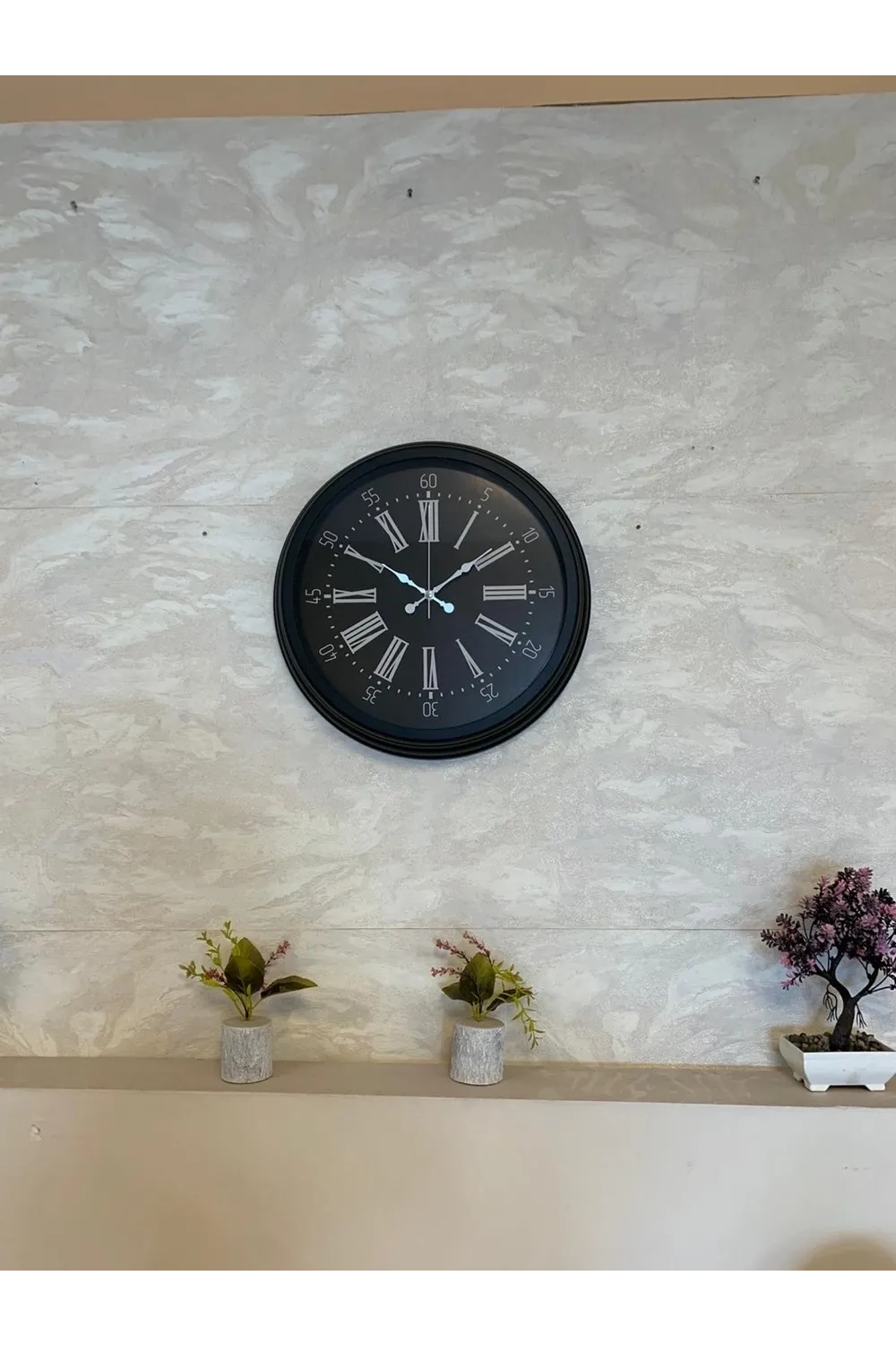 Black Noble 40 Cm Metal Modern Duvar Saati