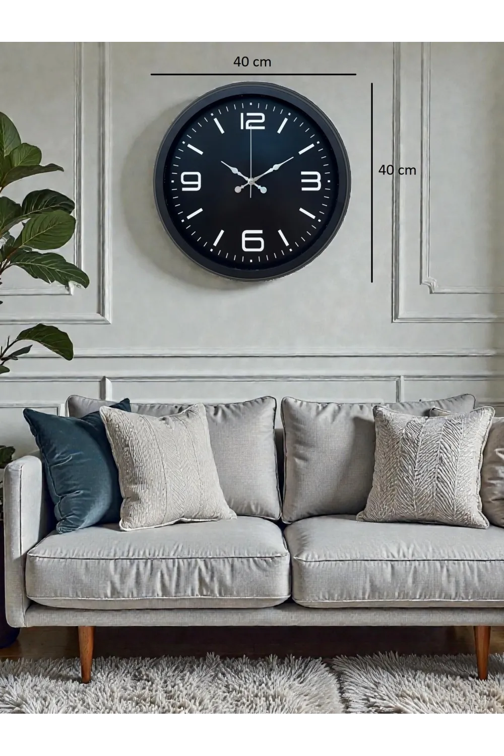 Black Royal Tasarım 40 cm Metal Duvar Saati