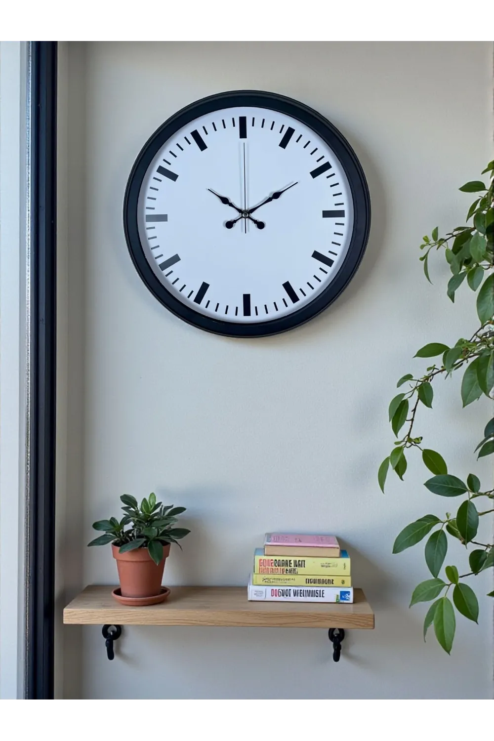 Black & White Baseline 40 Cm Metal Duvar Saati
