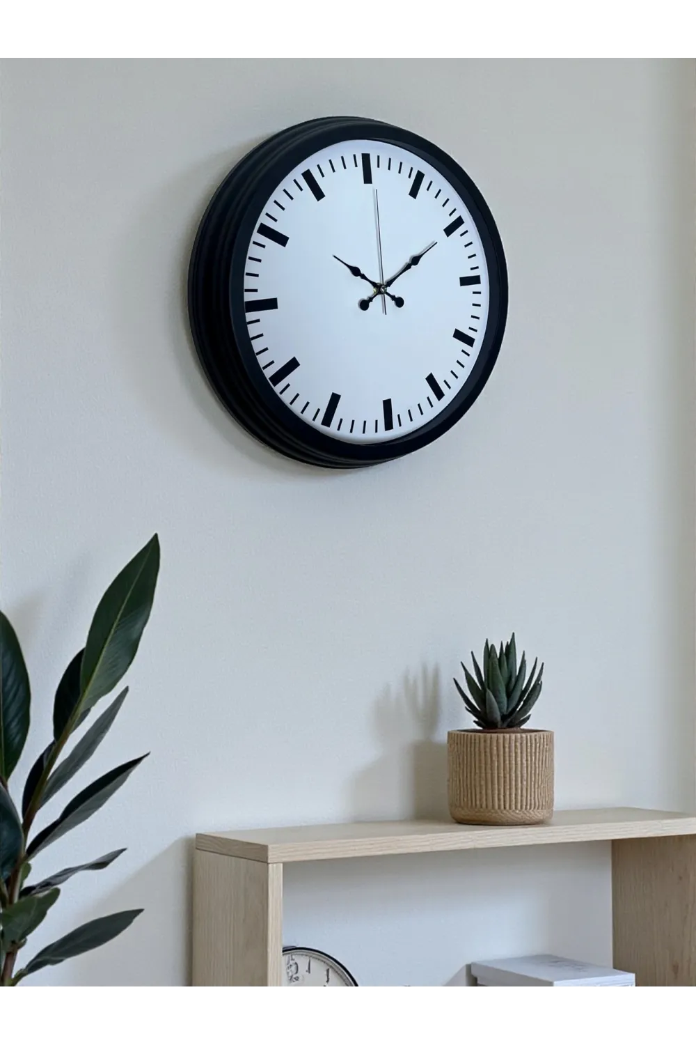 Black & White Baseline 40 Cm Metal Duvar Saati