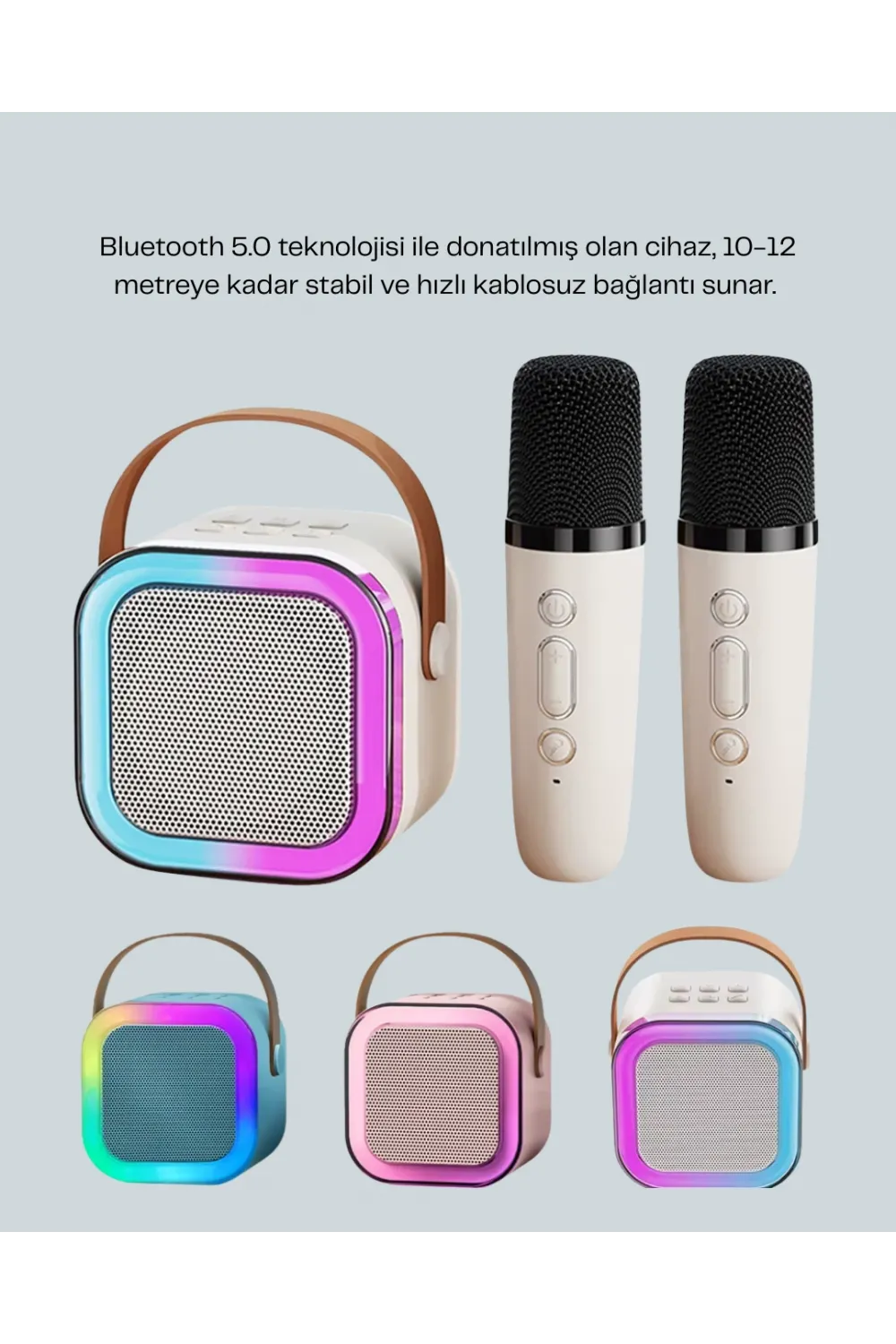 Bluetooth 5.0 Destekli Kablosuz Karaoke Hoparlör