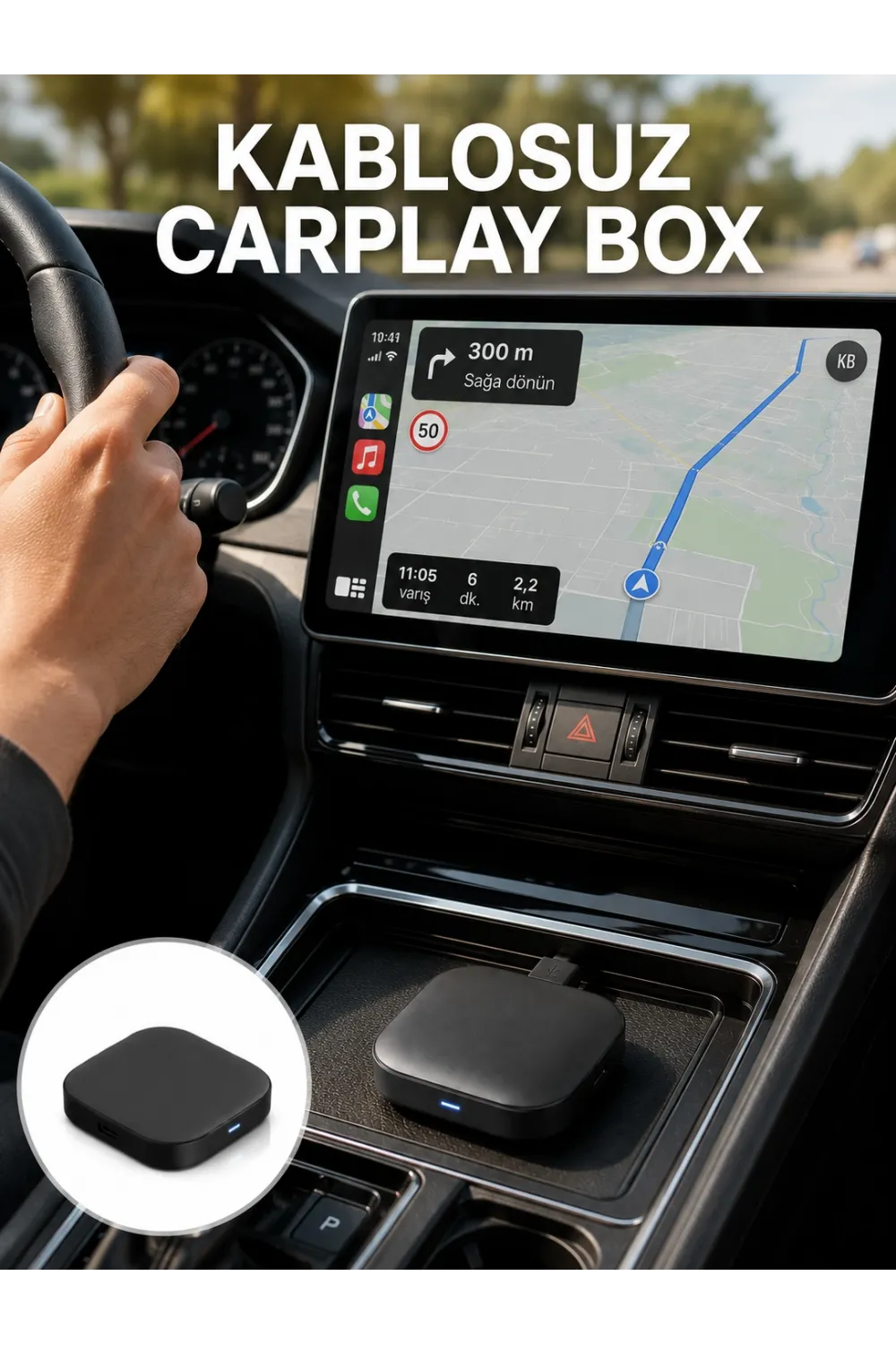 Bluetooth 5.0 Kablosuz Android Auto Araç İçi Adaptör Yeni Nesil