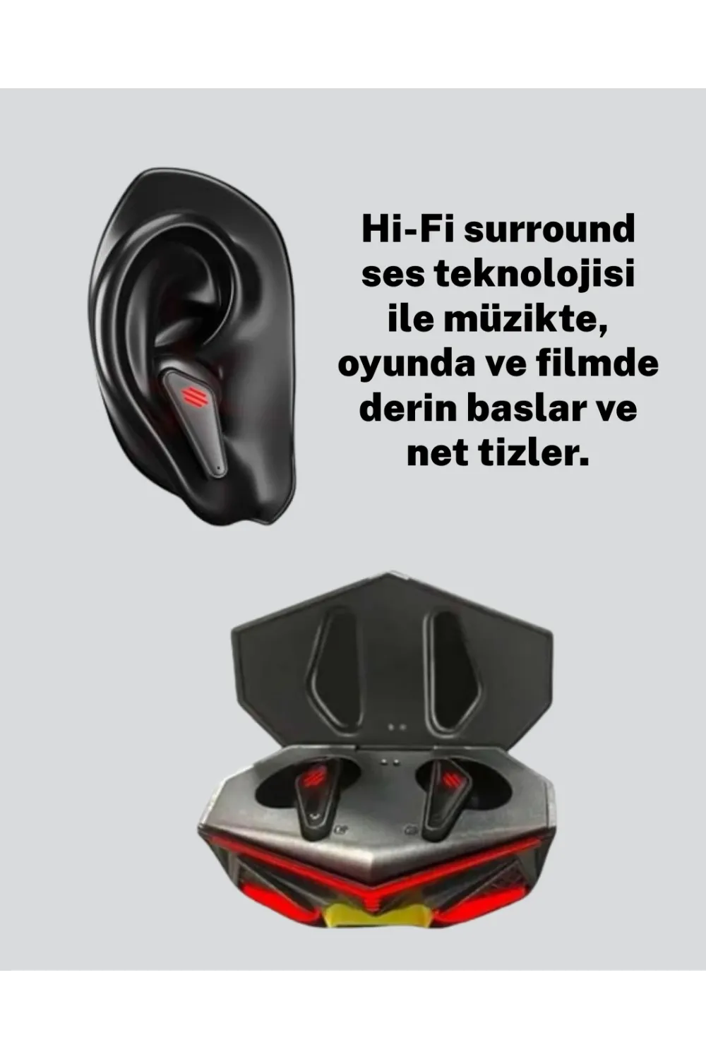 Bluetooth 5.0 Kablosuz Gaming Kulaklık Ergonomik Tasarım