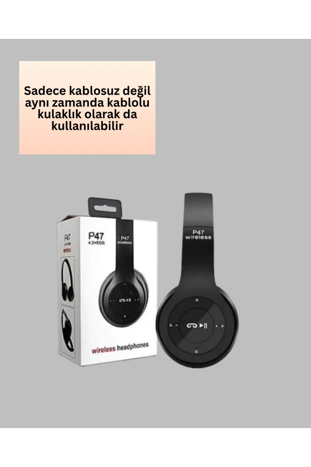 Bluetooth 5.0 Kablosuz Kulak Üstü Kulaklık | Stereo Ses Ve Katlanabilir Tasarım