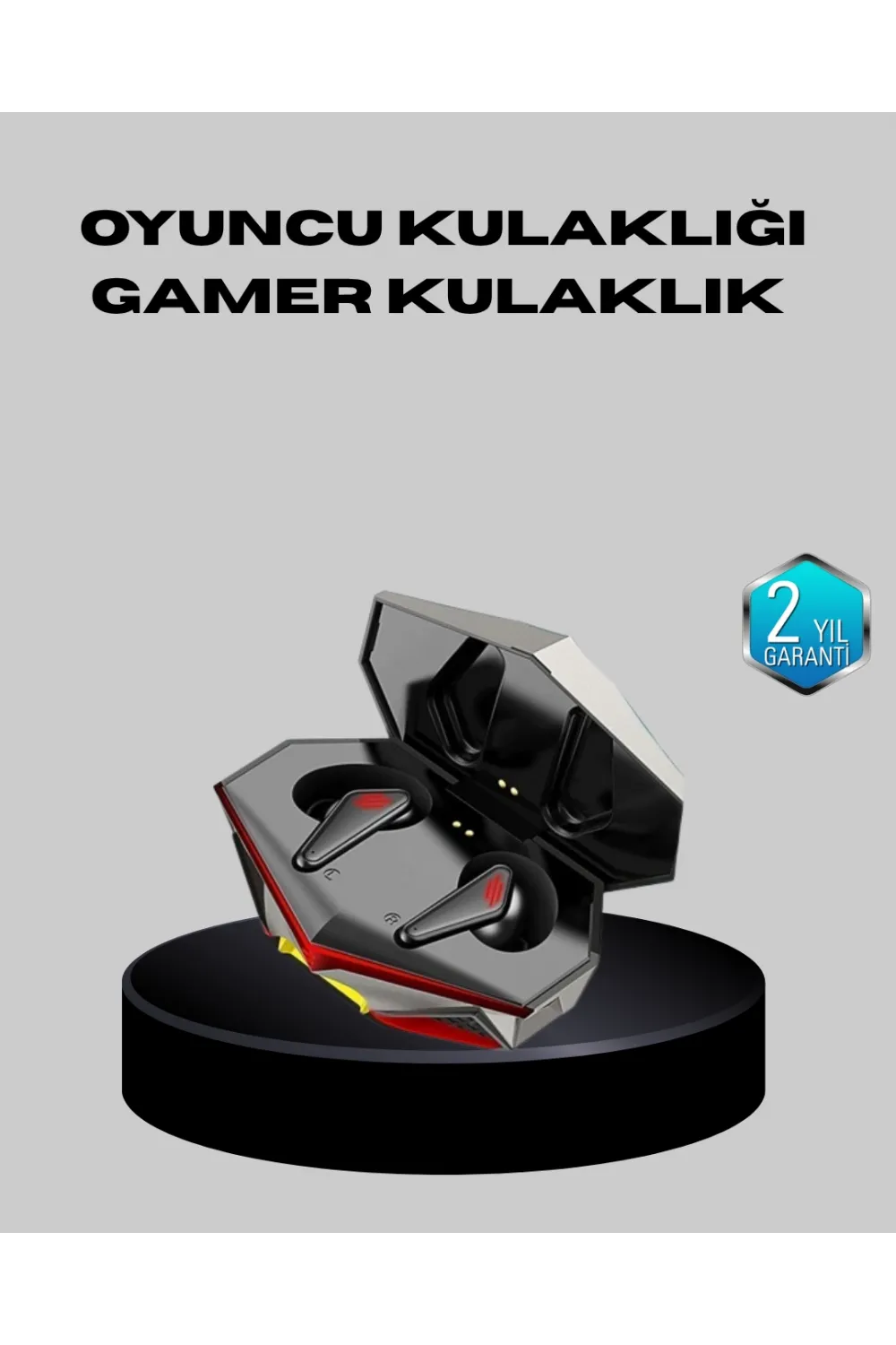 Bluetooth 5.0 Kablosuz Kulaklık Led Işıklı Silikonlu Tasarımlı