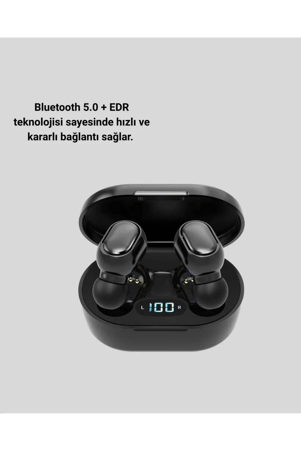 Bluetooth 5.0 Kulaklık – Led Ekranlı Şarj Kutusu