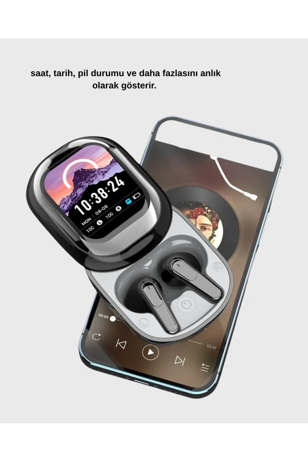 Bluetooth 5.4 Kulaklık – Gürültü Engelleme Ve Akıllı Ekranlı Şarj Kutusu