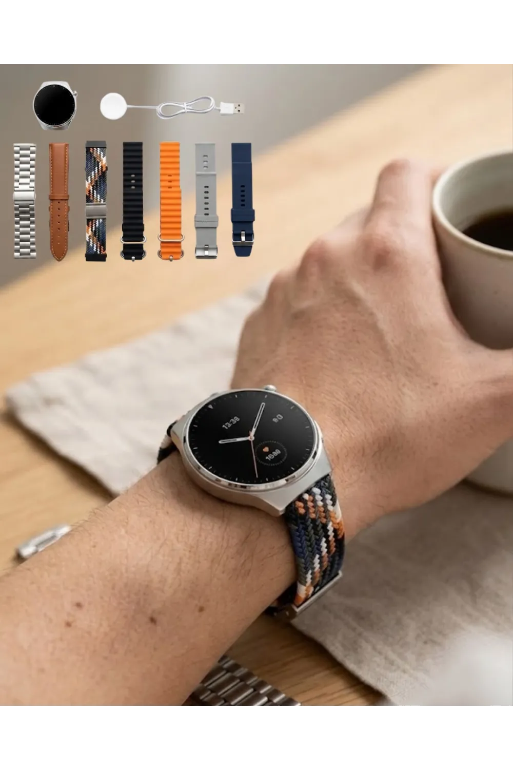 Bluetooth Akıllı Saat 7 Kordonlu Arama Özellikli Uyku Ve Aktivite Takipli