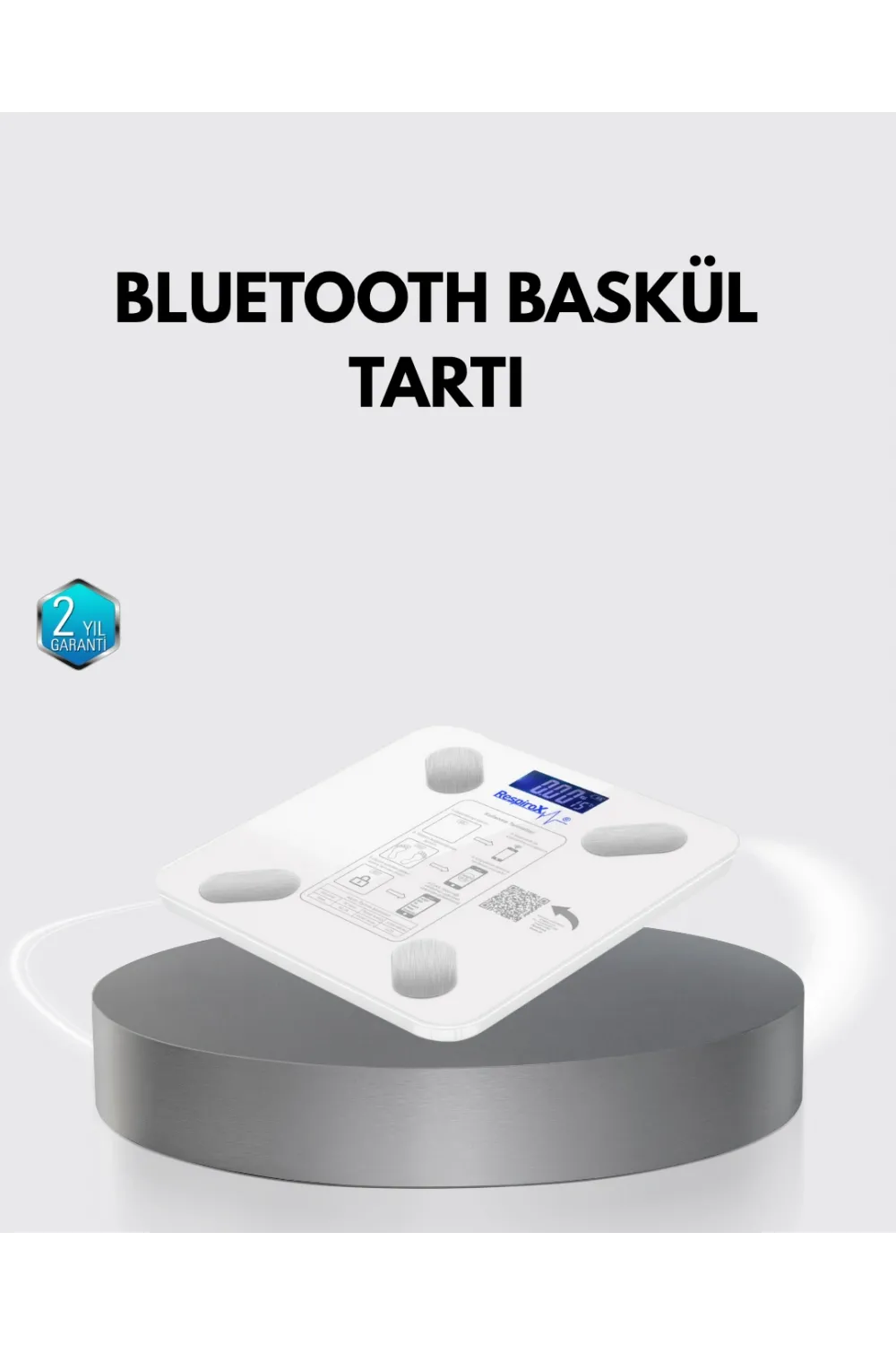 Bluetooth Akıllı Tartı – 8 Fonksiyonlu Dijital Baskül, 180 Kg Kapasiteli