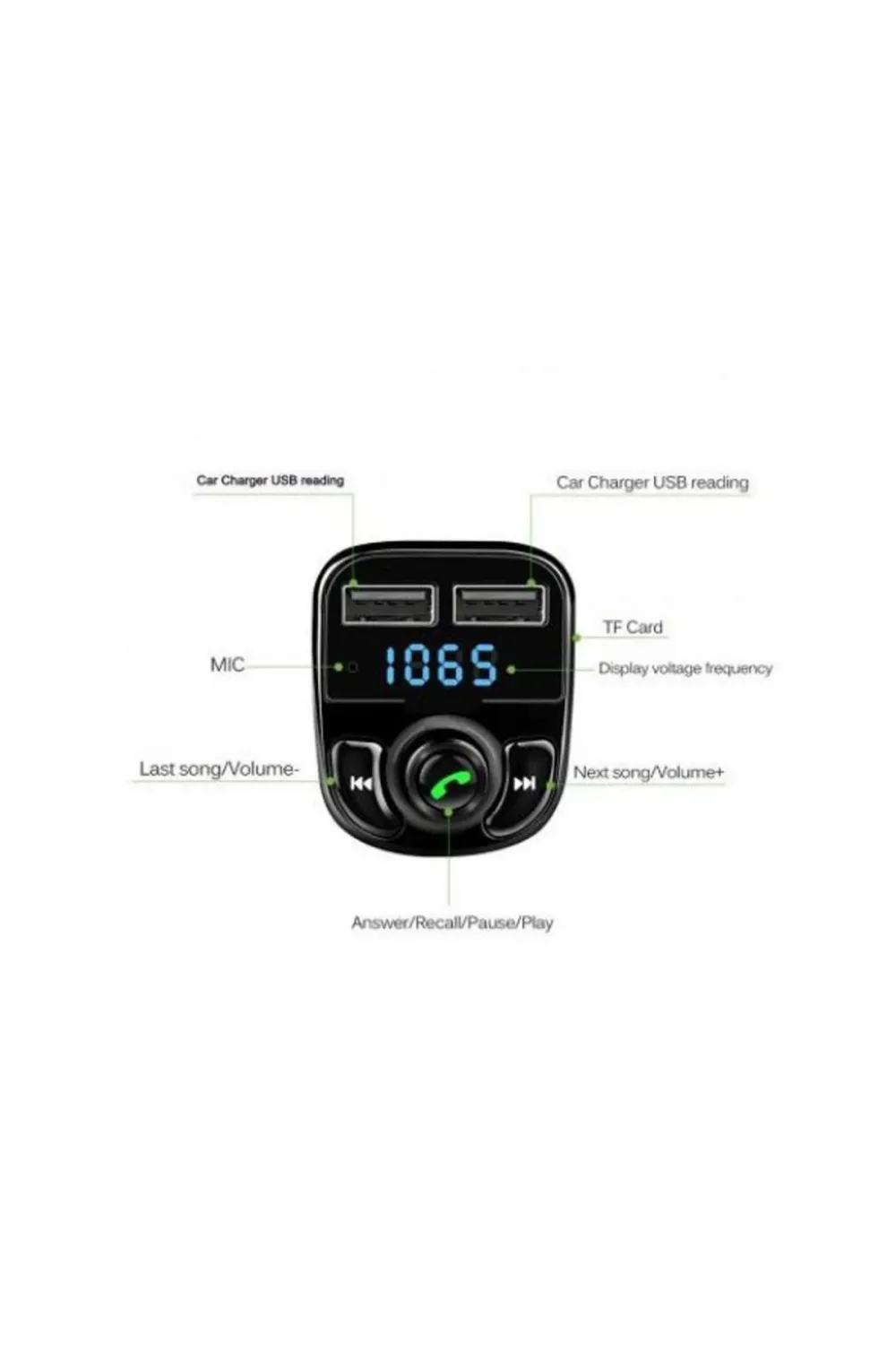 Bluetooth Fm Transmitter Car X8