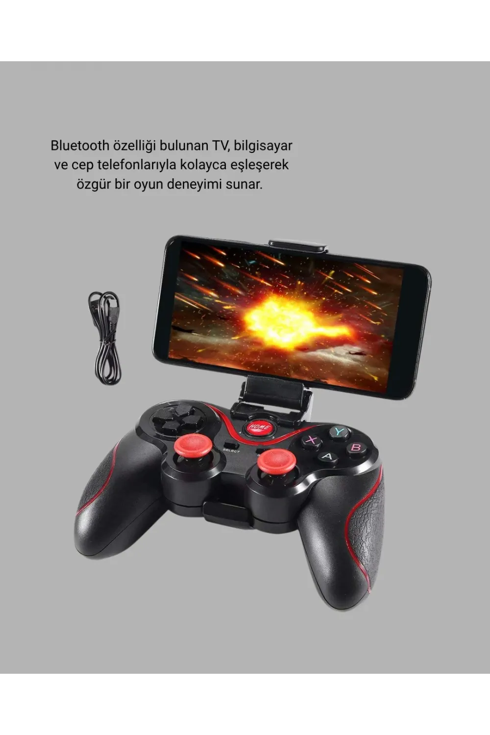 Bluetooth Gamepad Kablosuz Oyun Kumandası Tek Cihaz Destekli
