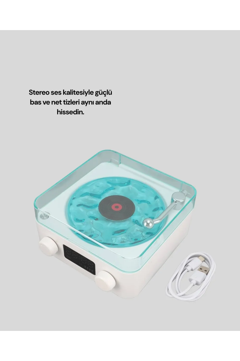 Bluetooth Hoparlör – 3-ü-1 Saatli Gece Lambası Ve Vintage Tasarım