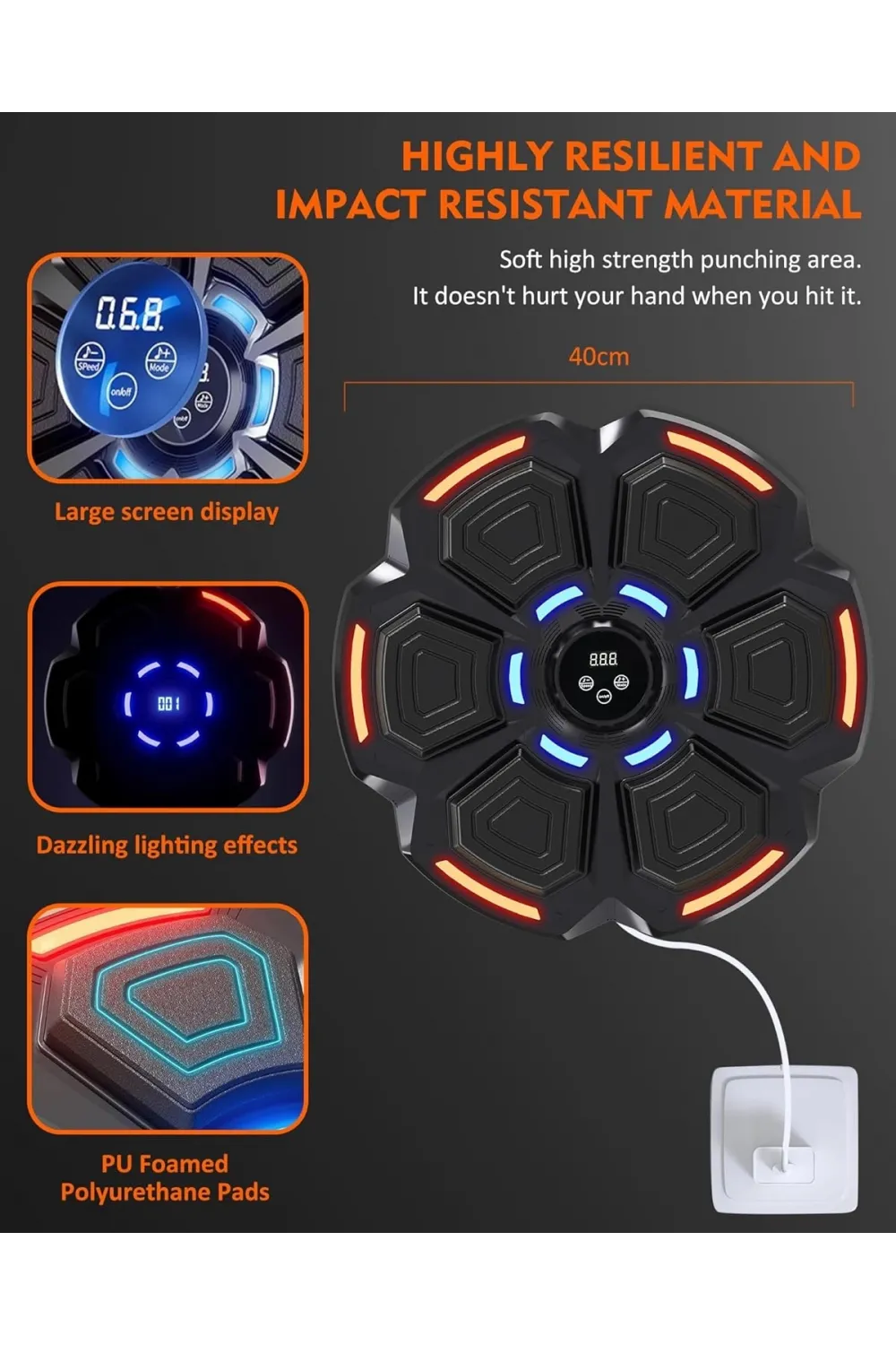 Bluetooth Hoparlör Özellikli Duvar Boks Makinesı  9 Mod Seviye Ayarlı  Müzikli Boks Makinesı