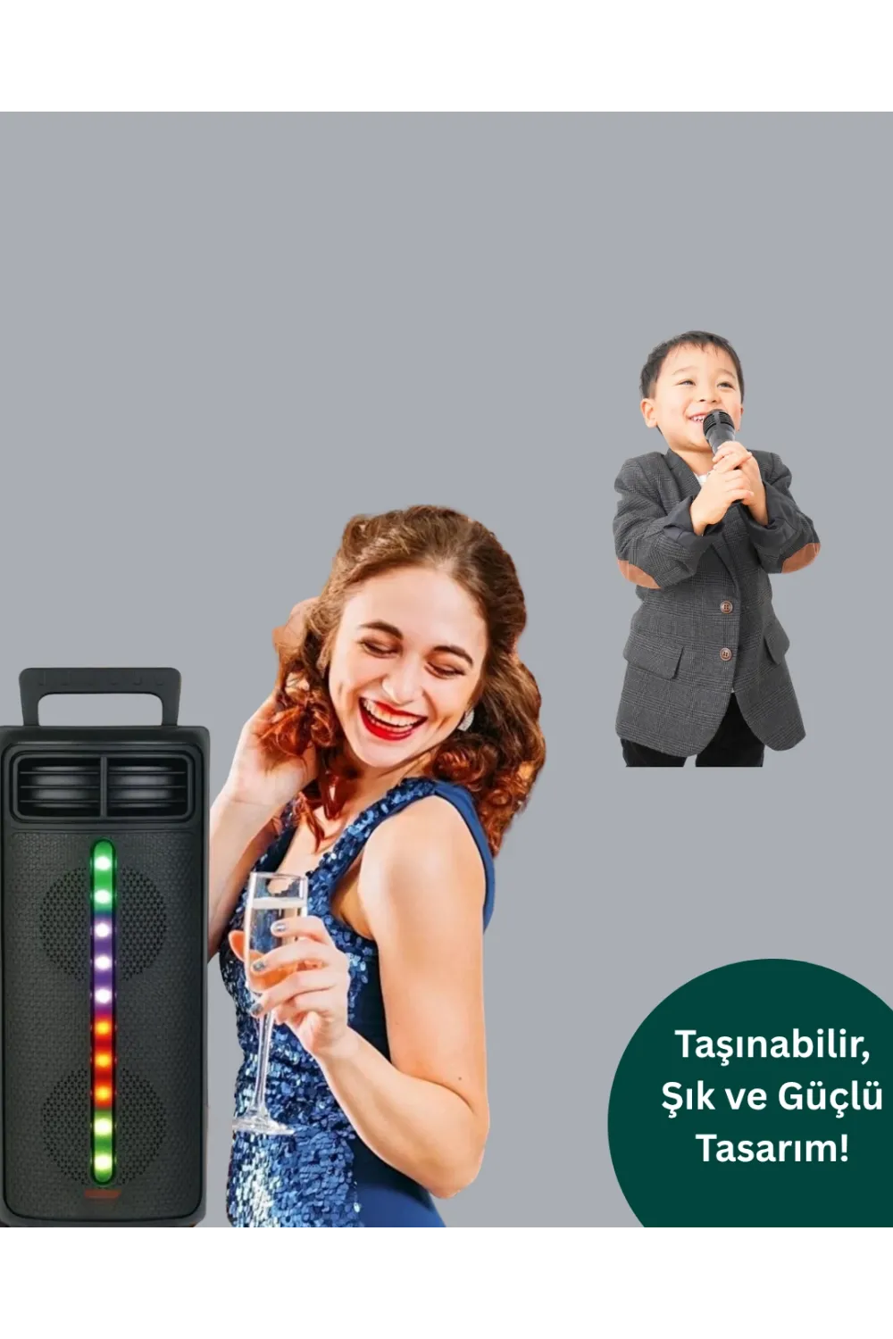 Bluetooth Işıklı Hoparlör – 2x5w Güç | Usb + Tf Kart + Fm Radyo | Siyah Renk