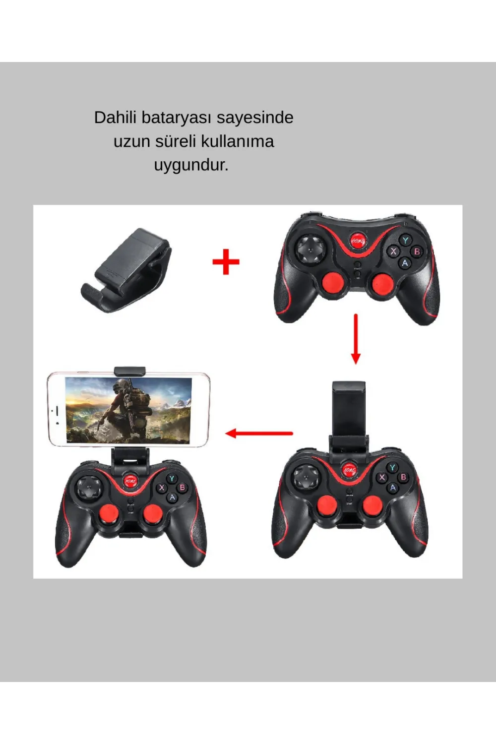 Bluetooth Kablosuz Oyun Kumandası – Android, İos, Pc Uyumlu