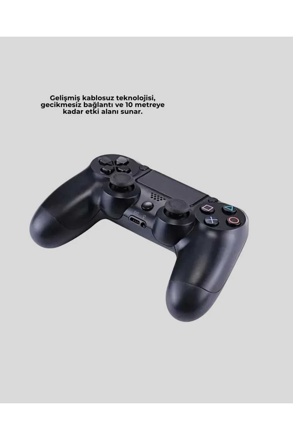 Bluetooth Kablosuz PS4 Gamepad Çift Motorlu Siyah Controller