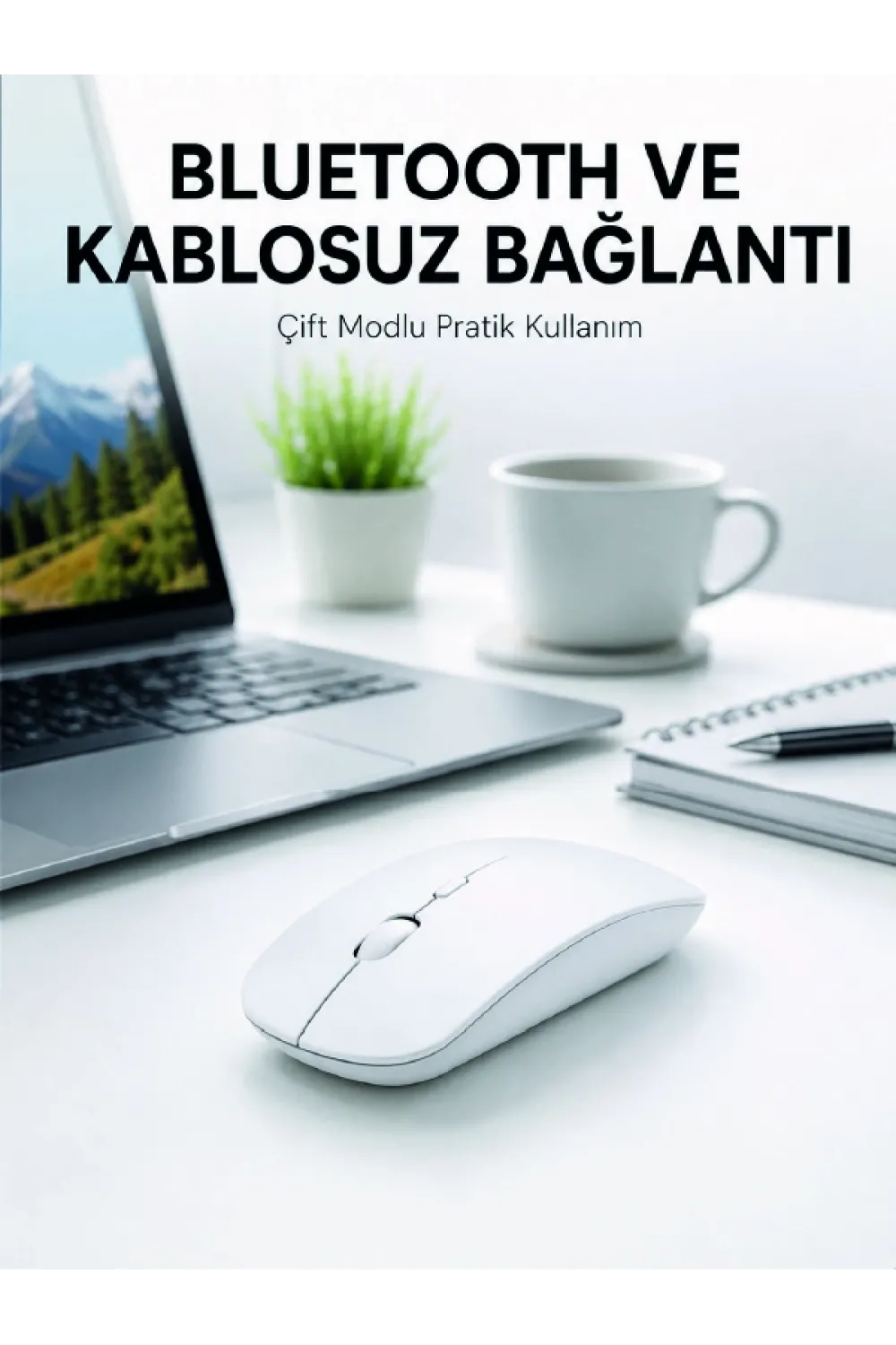 Bluetooth Kablosuz Wireless Mouse Şarjlı Sessiz Ergonomik 5000 Dpı Fare