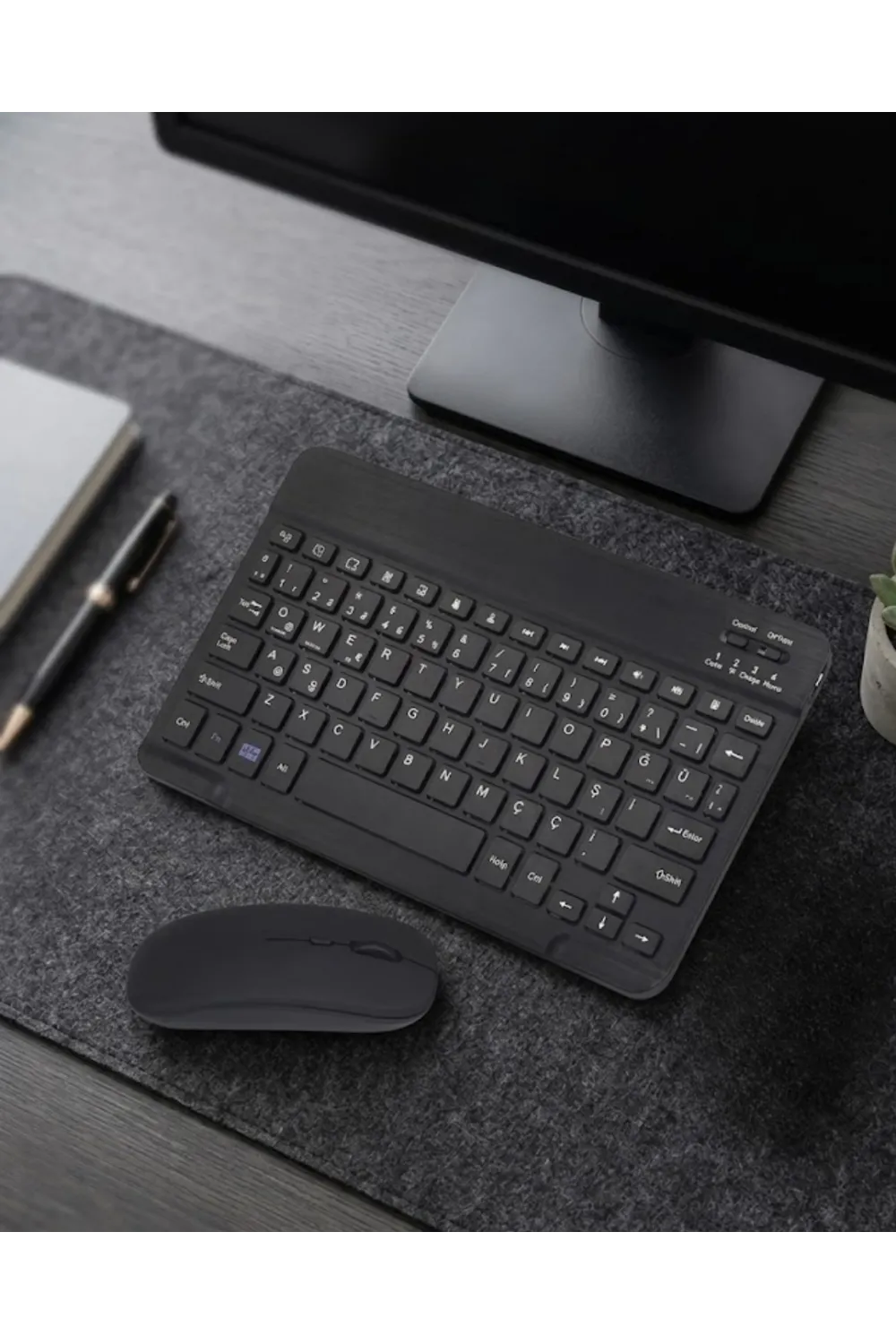 Bluetooth Klavye Mouse Seti Taşınabilir Wireless Bilgisayar Aksesuarı