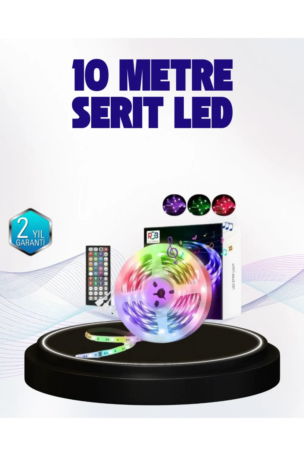 Bluetooth Kontrollü Smart Şerit Led 10m Sese Duyarlı Rgb Aydınlatma