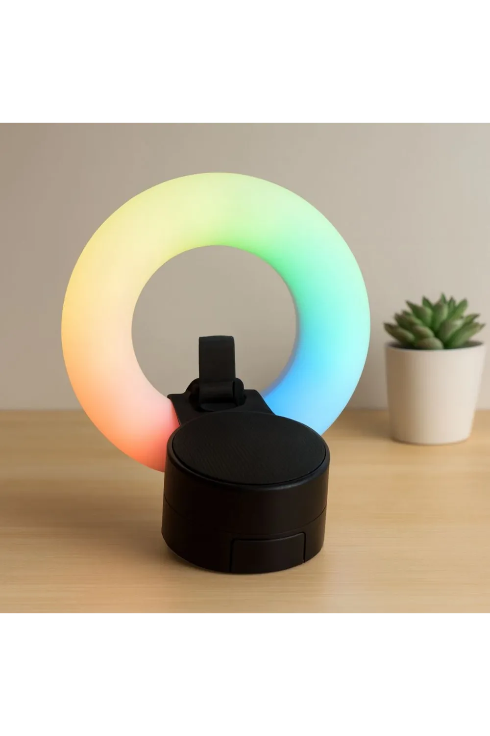Bluetooth Mini Hoparlör USB Şarjlı LED Işıklı Telefon Tutucu