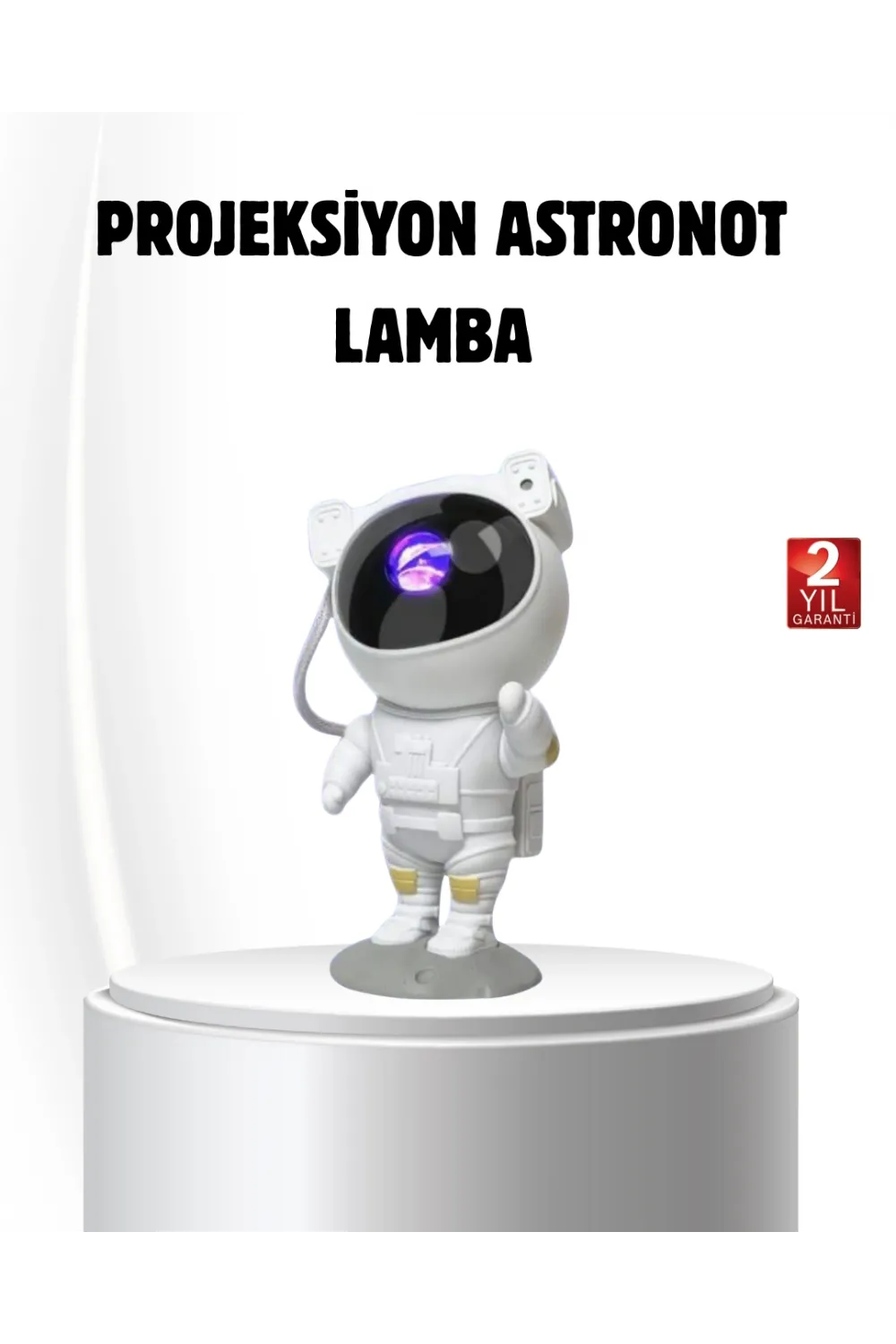 Bluetooth Müzikli Astronot Projeksiyon Lambası Yıldız Ve Ay Efektli