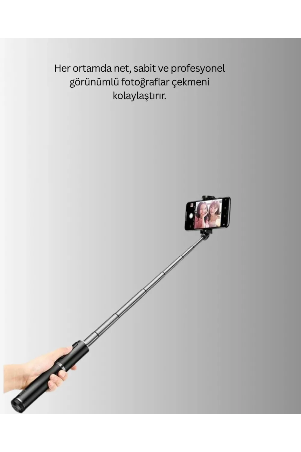 Bluetooth Selfie Çubuğu –  Katlanabilir, Uzaktan Kumandalı