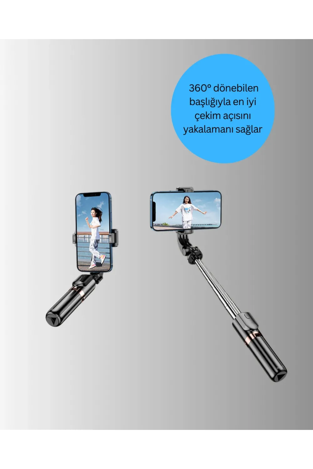 Bluetooth Selfie Çubuğu – Uzaktan Kumandalı