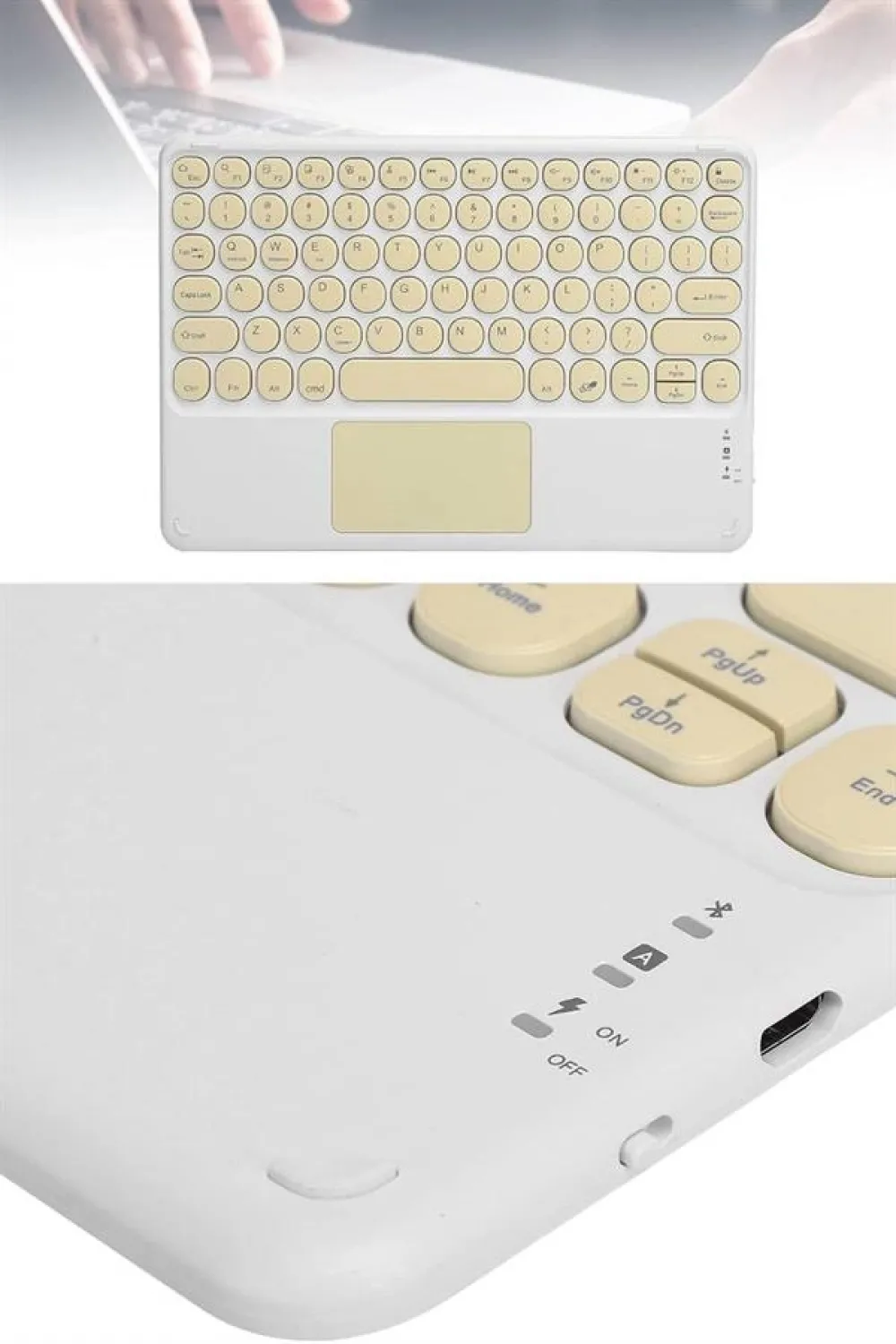 Bluetooth Touchpad Klavye 10.9 İnch Kablosuz Wifi Q Klavye Slim
