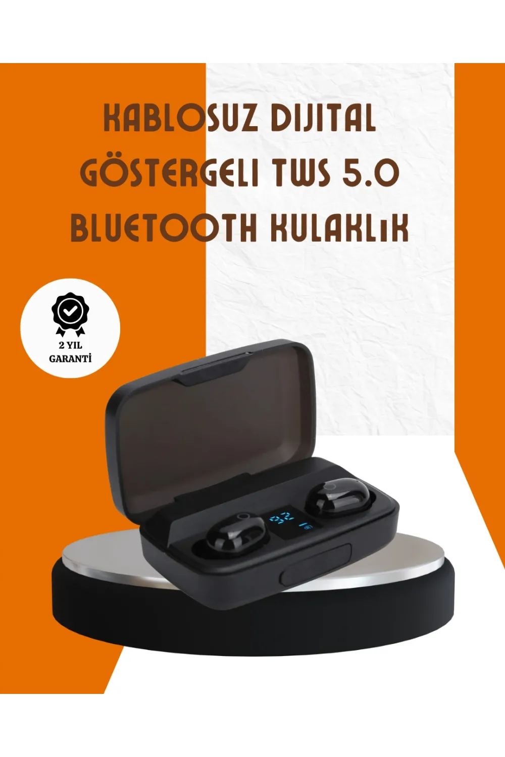 Bluetooth V5.0 Parmak Dokunmatik Kontrol Kablosuz Kulaklık Şarj Kutulu Model