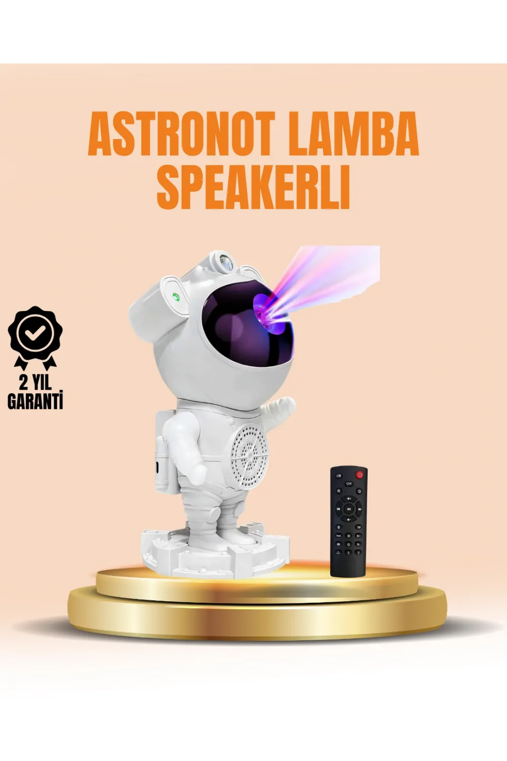 Bluetooth Ve Dahili Ses Özellikli Astronot Projeksiyon Lambası
