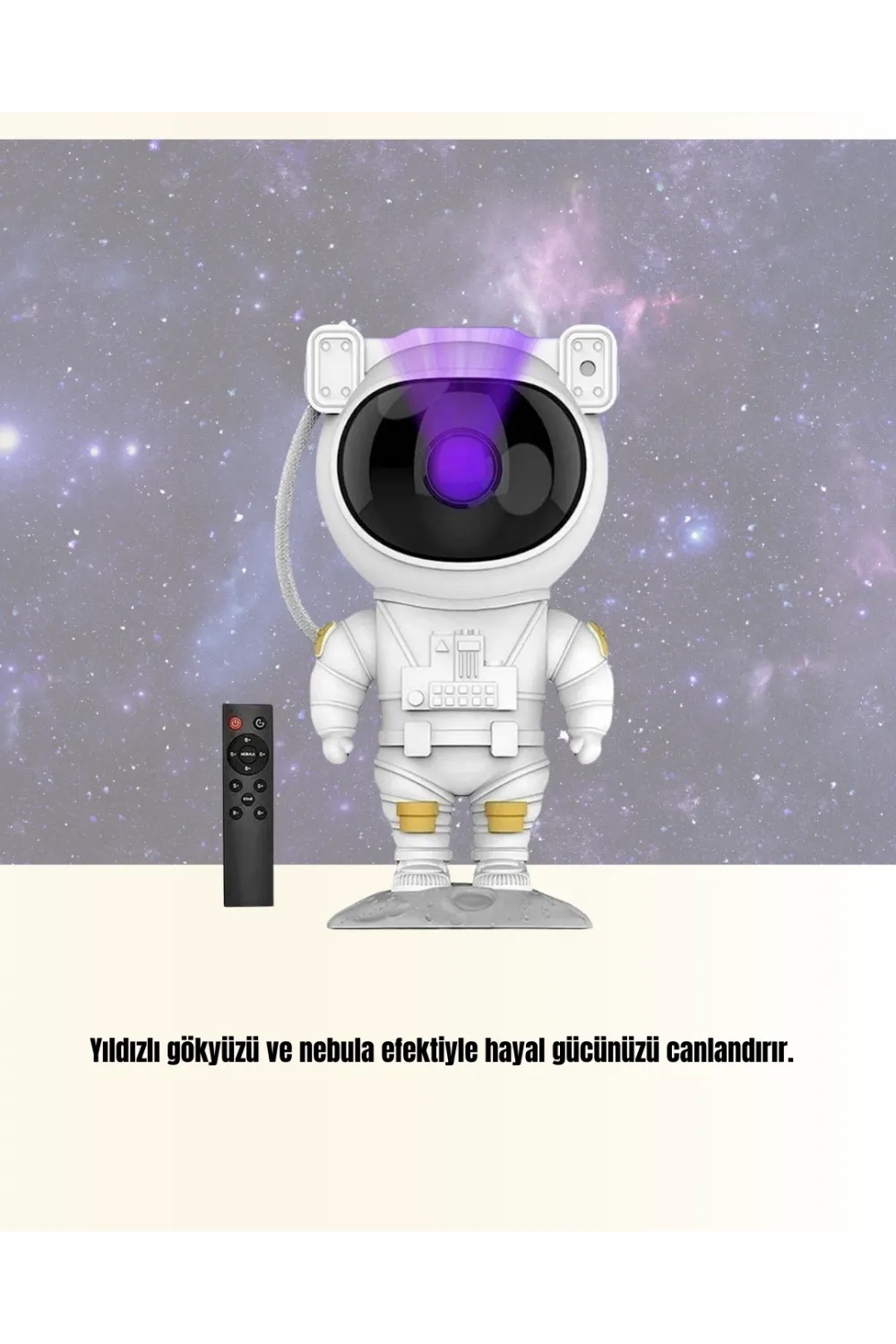 Bluetooth Ve Dahili Ses Özellikli Astronot Projeksiyon Lambası