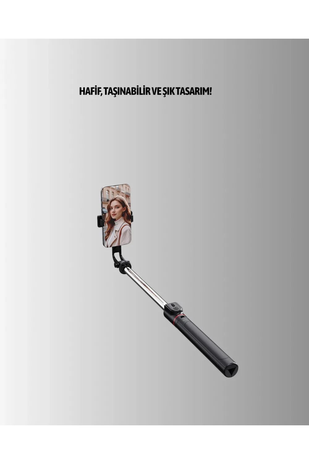 Bluetooth’lu Işıklı Selfie Çubuğu – Katlanabilir, 130 Cm