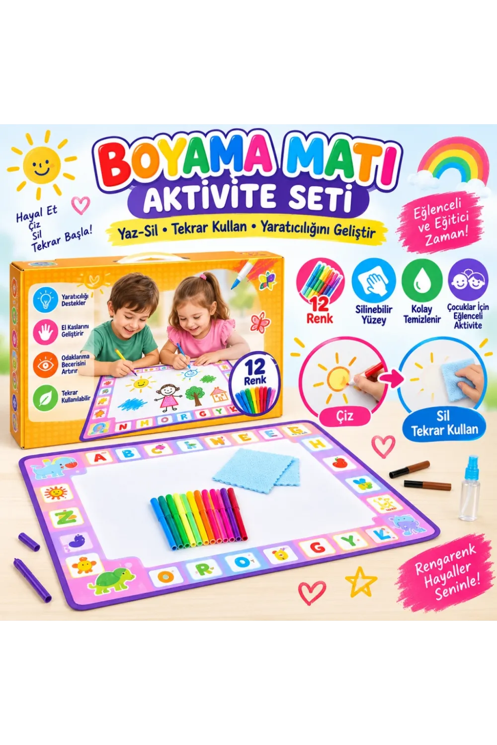 Boyama Matı Aktivite Seti
