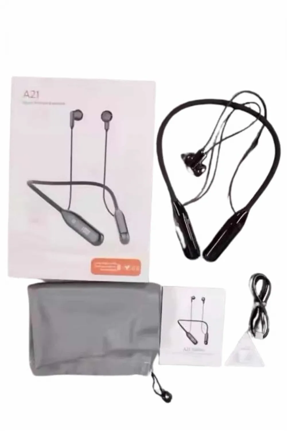 Boyun Bantlı Kablolu Yüksek Ses Kaliteli Bluetooth Kulaklık Uzun Pil Ömrü