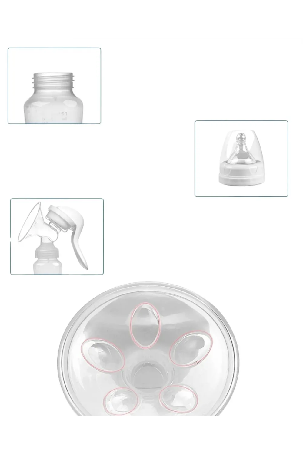 Bpa İçermez Manuel Anne Sütü Pompası Biberon Başlıklı Ergonomik